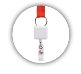 R002 Square Retractable Card Holder lanyard attachment
