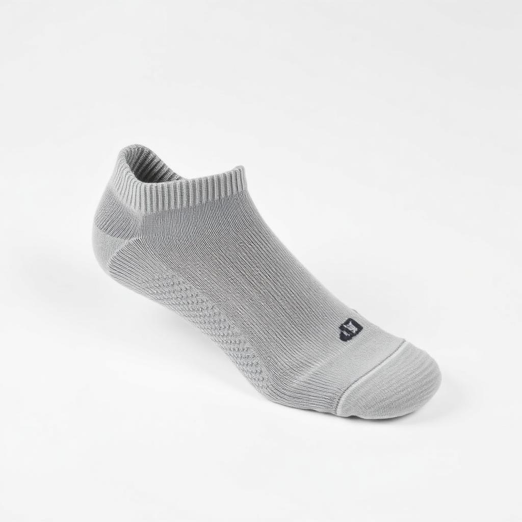 Grey low-cut yoga socks with grip texture