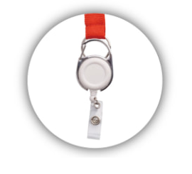 R004 Carabiner Retractable Card Holder lanyard attachment