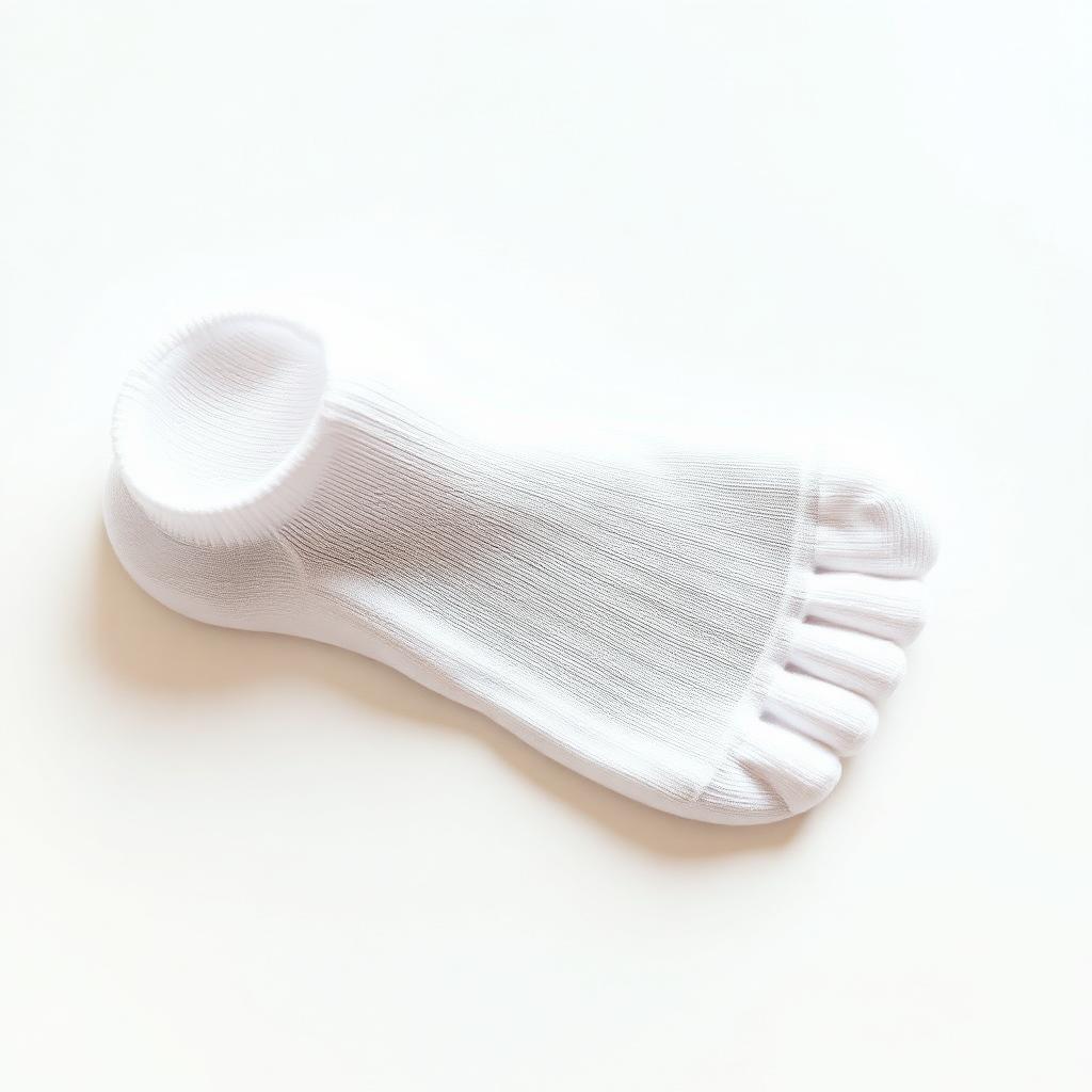 White toe socks with separated toe compartments