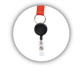 R001 Round Retractable Card Holder lanyard attachment