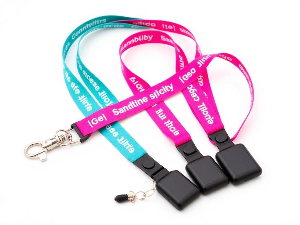 Custom printed lanyards with colourful branding