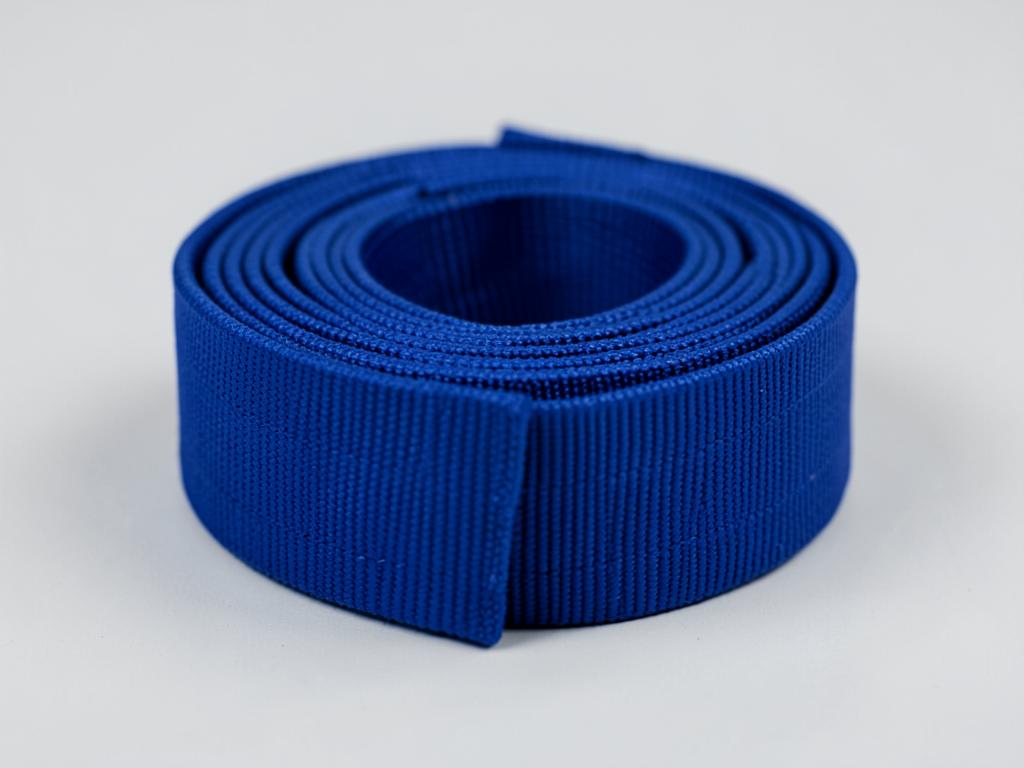 Ribbed polyester lanyard fabric with a subtle woven texture