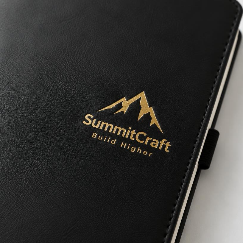 Metallic Foil Hot Stamp example on a notebook cover