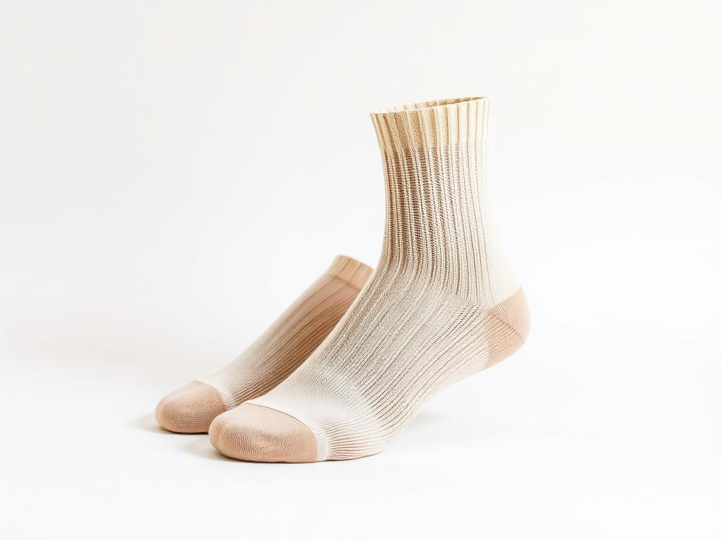 Natural cream bamboo fibre socks with soft ribbed texture