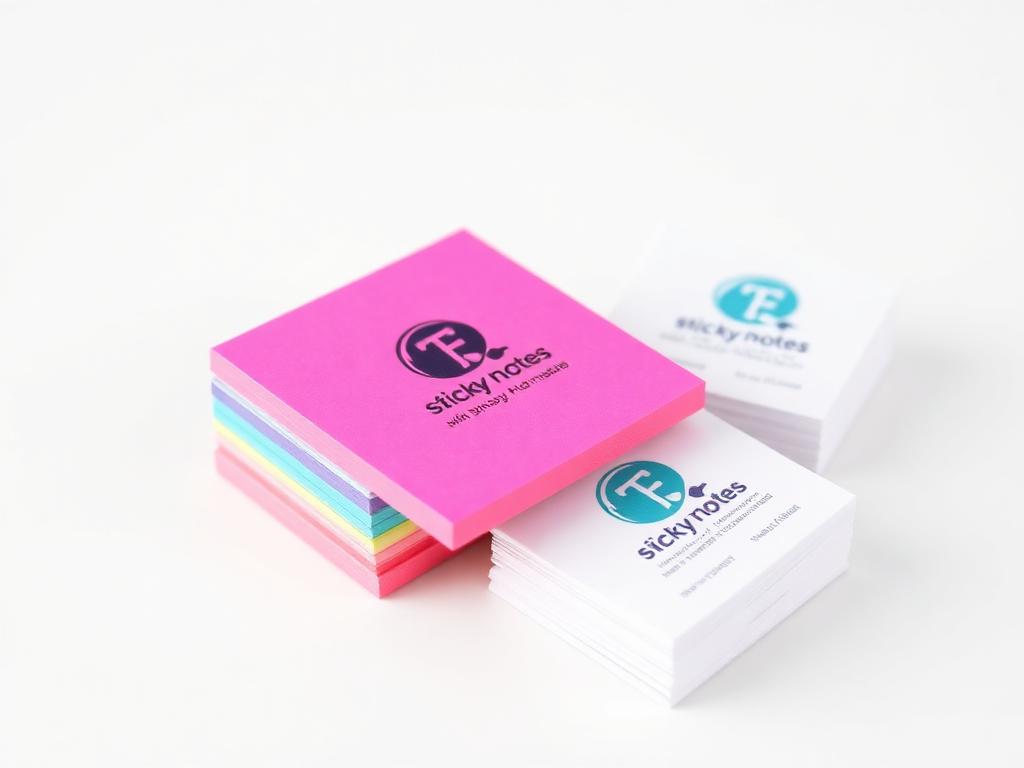 Custom sticky notes and notepads in hot pink with printed logo